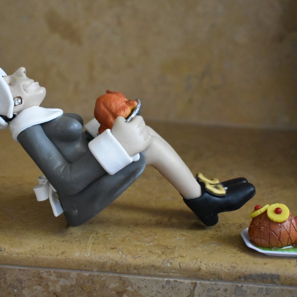 2 D Manning Thanksgiving Shelf Sitter Pilgrims Man Woman Clay Figure Statue Set - Picture 5 of 16